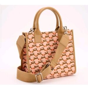 Bouffants & Broken Hearts Pink Cheetah Heel Mini Tote Crossbody